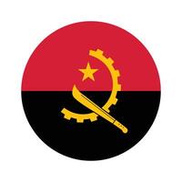 nationaal vlag van Angola. Angola vlag. Angola ronde vlag. vector