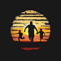 een Mens met haar kind vader dag t-shirt ontwerp vector