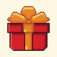 Kerstmis geschenk doos pixel kunst illustratie vector