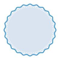 decoratief licht blauw ronde kader duidelijk sticker grens met delicaat details ontwerp vector