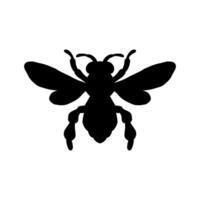 bij silhouet reeks verzameling geïsoleerd zwart Aan wit achtergrond illustratie. tekening voor honing producten, pakket, ontwerp. vector