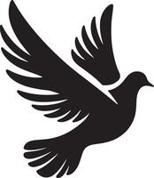 vliegend duif silhouet duif zwart icoon Aan wit achtergrond vector