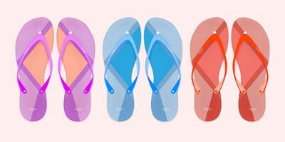 slippers illustratie set. tekenfilm vlak huis warm comfortabel slaapkamer schoenen voor Mens vrouw vector