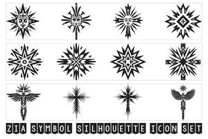 zia symbool silhouet icoon, zia teken symbool silhouet, zia symbool kunst vector