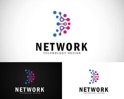 netwerk logo ontwerp creatief aansluiten digitaal technologie bedrijf teken symbool merk icoon molecuul systeem slim idee vector