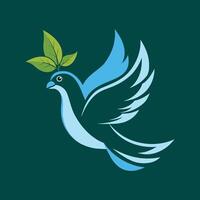 duif vogel blad duif vrede logo vector
