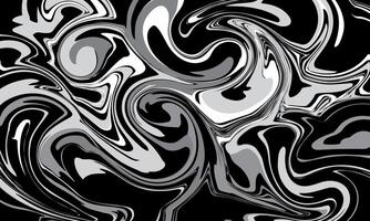 vloeistof marmeren grijs Aan zwart achtergrond. vloeistof kunst. vector