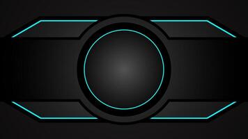 zwart en blauw futuristische gaming achtergrond met technologie concept vector
