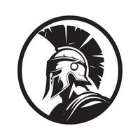 spartaans krijger logo ontwerp geïsoleerd Aan wit achtergrond beeld beeld vector