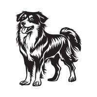 hond beeld voorraad illustraties. zwart en wit hond Aan wit achtergrond vector