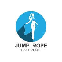 springen touw logo illustratie ontwerp. geschikt voor sport, oefening en cardio vector