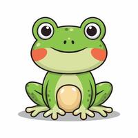 schattig tekenfilm kikker set, animatie kozijnen. aanbiddelijk weinig froggy lachend, springen, kwaken, golvend en vangen vlieg met tong. gemakkelijk vlak stijl illustratie. vector