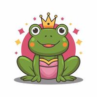 schattig tekenfilm kikker set, animatie kozijnen. aanbiddelijk weinig froggy lachend, springen, kwaken, golvend en vangen vlieg met tong. gemakkelijk vlak stijl illustratie. vector