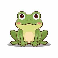 schattig tekenfilm kikker set, animatie kozijnen. aanbiddelijk weinig froggy lachend, springen, kwaken, golvend en vangen vlieg met tong. gemakkelijk vlak stijl illustratie. vector