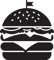 hamburger silhouet illustratie Aan wit achtergrond. hamburger logo vector