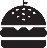 hamburger silhouet illustratie Aan wit achtergrond. hamburger logo vector