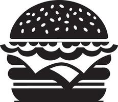 hamburger silhouet illustratie Aan wit achtergrond. hamburger logo vector