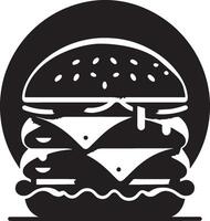 hamburger silhouet illustratie Aan wit achtergrond. hamburger logo vector