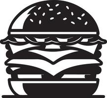 hamburger silhouet illustratie Aan wit achtergrond. hamburger logo vector