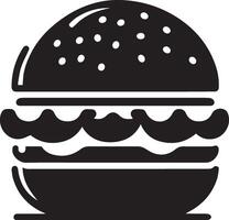 hamburger silhouet illustratie Aan wit achtergrond. hamburger logo vector