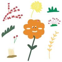 kinderen tekening schattig schattig bloem illustraties vector