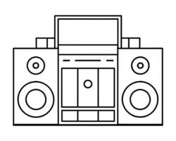 muziek- luidsprekers en musical aantekeningen hand- getrokken vector