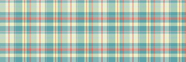 trots Schotse ruit achtergrond textiel, kledingstuk kleding stof controleren plaid. schetsen structuur naadloos patroon in cyaan en licht kleuren. vector