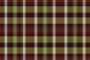 moeilijk textiel Schotse ruit controleren, ornament kleding stof structuur patroon. minimalistische naadloos achtergrond plaid in rood en limoen kleuren. vector