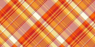 pad patroon achtergrond textuur, draad plaid controleren. sofa kleding stof textiel naadloos Schotse ruit in rood en amber kleuren. vector