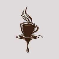 koffie kop logo ontwerp met een kop van koffie. geschikt voor logo, icoon, teken, website, afdrukken, app. grafiek element. vector