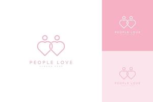 mensen liefde logo icoon symbool hart ontwerp vector