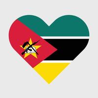 nationaal vlag van mozambique. Mozambique vlag. Mozambique hart vlag. vector