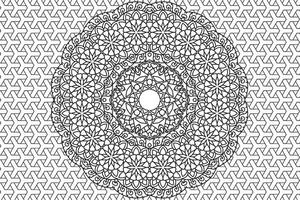 mandala kleur ontspanning en meditatie bladzijde voor kinderen en volwassenen. circulaire patroon mandala. decoratief oosters en Arabisch ornament etnisch stijl. lijn kunst tekening kleur bladzijde vector