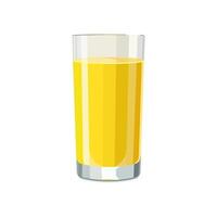 vol glas van geel sap geïsoleerd Aan wit achtergrond. illustratie in vlak stijl met drankje. clip art voor kaart, banier, folder, poster ontwerp vector