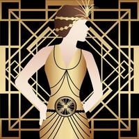 meetkundig Gatsby kunst deco mode illustratie met vrouw vector