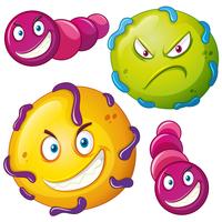 Bacteriën met een boos gezicht vector