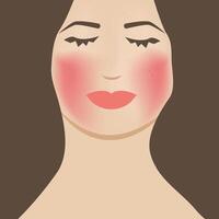 vrouw gezicht dichtbij omhoog met rosacea illustratie ontwerp vector