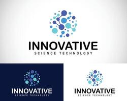 innovatie logo creatief molecuul wetenschap wereldbol technologie slim ontwerp concept netwerk vector