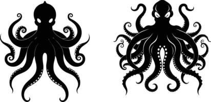 Octopus silhouet kunst illustratie vector