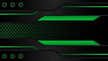 zwart en groen futuristische achtergrond met technologie concept vector