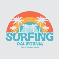Californië surfing strand illustratie typografie voor t shirt, poster, logo, sticker, of kleding handelswaar vector