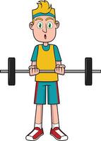 Mens hijs- barbell illustratie vector