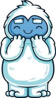 opgewonden yeti monster illustratie vector