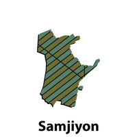 Samjiyon kaart. kaart van noorden Korea land kleurrijk ontwerp, illustratie ontwerp sjabloon Aan wit achtergrond vector