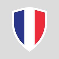 Frankrijk vlag in schild vorm kader vector