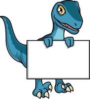 dinosaurus Holding blanco teken illustratie vector