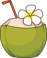 hawaiiaans kokosnoot drinken illustratie vector