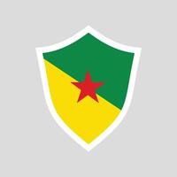 Frans Guyana vlag in schild vorm kader vector
