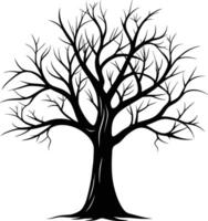 een zwart silhouet van een kaal boom vector