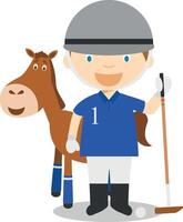 sport- tekenfilm illustraties. polo vector